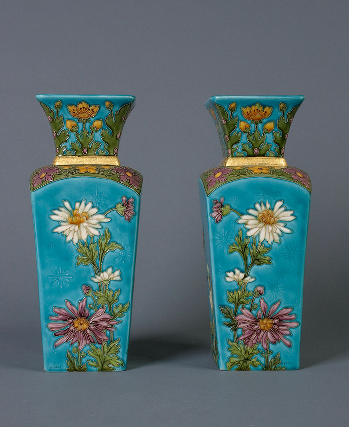 A Pair of Faience Vases by Milet